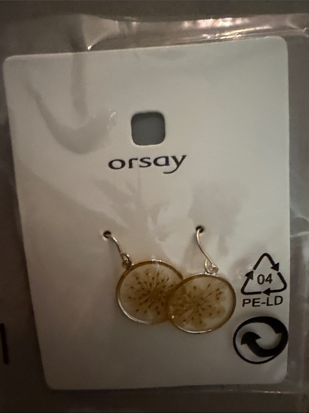 Orsay Gold Dandelion Disc Drop Earrings
